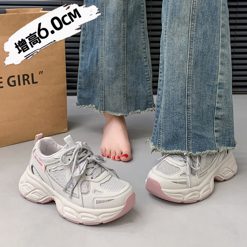 白鹿同款厚底老爹鞋女ins潮流