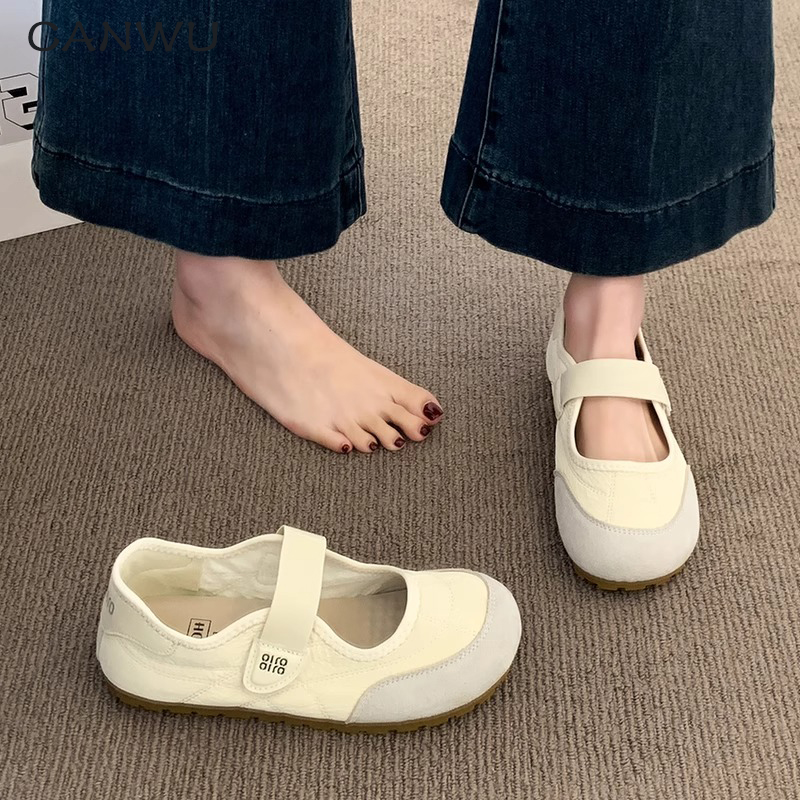 魔术贴德训鞋女鞋子2025新款夏季透气平底孕妇小白鞋运动单鞋34码