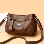 品牌正品 多层女包2025新款 春夏高级感妈妈包中年女士斜挎包小包