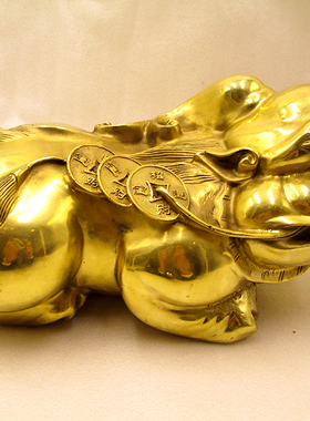 风水纯铜招财家居客厅貔貅摆件