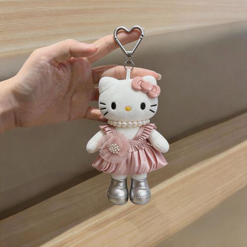 日本官方正品正版hellokitty粉色香槟花苞裙kt猫公仔毛绒包挂件
