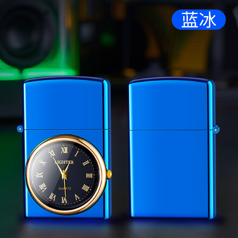 和丰HF-2302金属创意真手表表盘打火机双电弧充电防风脉冲点烟器