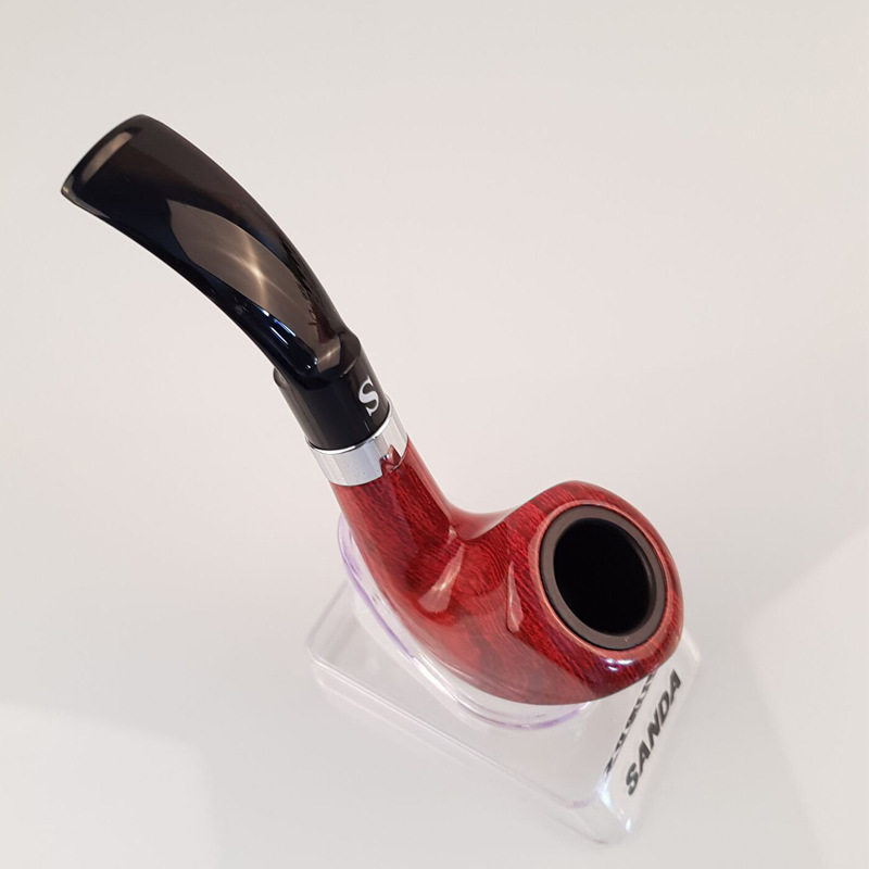 三达SANDA高档耐用胶木双用弯式六边形个性过滤烟斗礼盒装