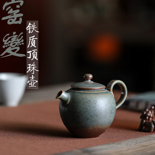 景德镇日式手捏茶壶全手工复古单壶禅意粗陶瓷功夫普洱茶具泡茶壶