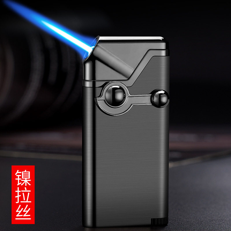 创意充气点烟斗斜火摇臂蓝焰直冲防风广告制做打火机DL369