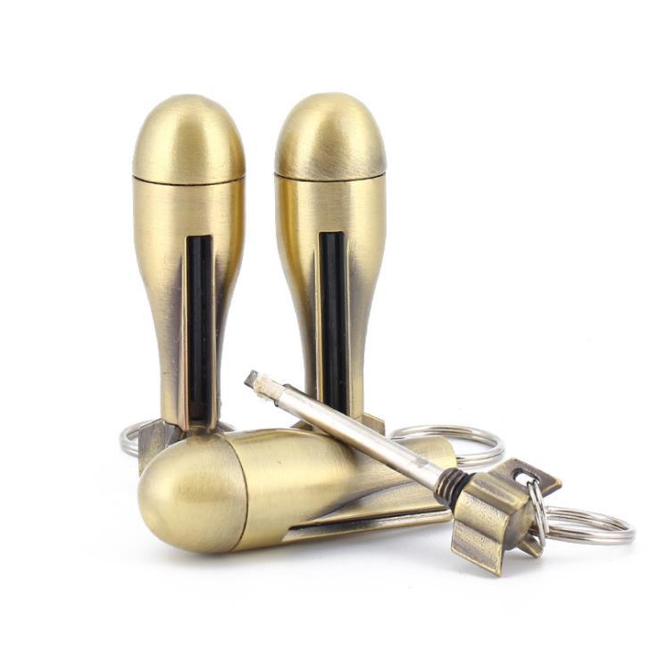 金属个性造型带钥匙扣防水万次火柴煤油打火机户外用品HY628