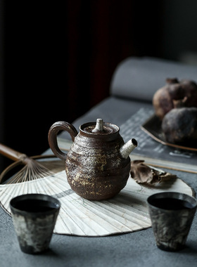 「11.04上新」故宫红茶壶功夫茶具锯钉文人器复古粗陶紫砂鎏银茶