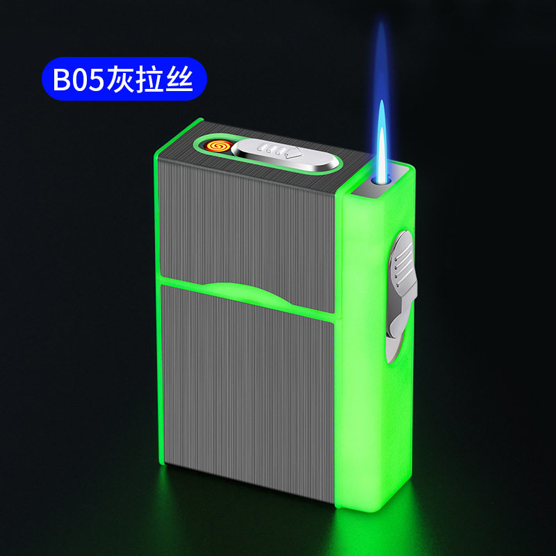 抖音网红新款气电双用夜光烟盒粗烟二十支整装跨境