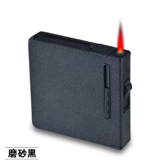 新款20只烟盒装防风直冲打火机烟盒充气烟盒自动烟盒