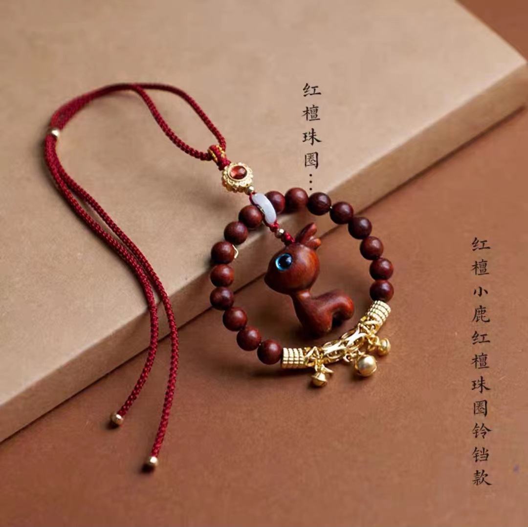 汽车挂饰车内挂件一鹿平安汽车挂件后视镜吊坠车载内挂饰平安鹿女