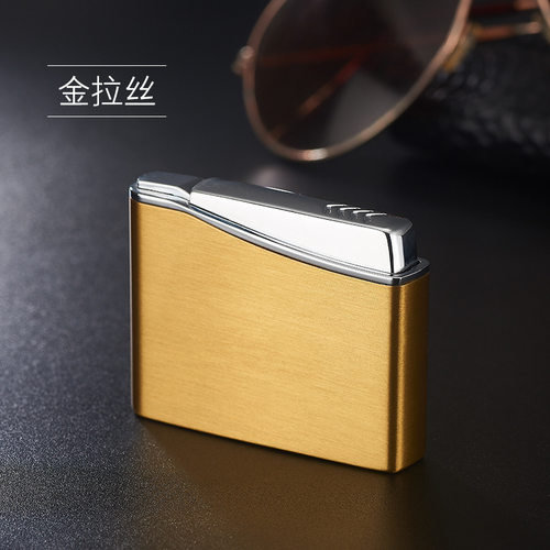 刘艳平PL163电子按压防风直冲打火机广告金属打火机lighter