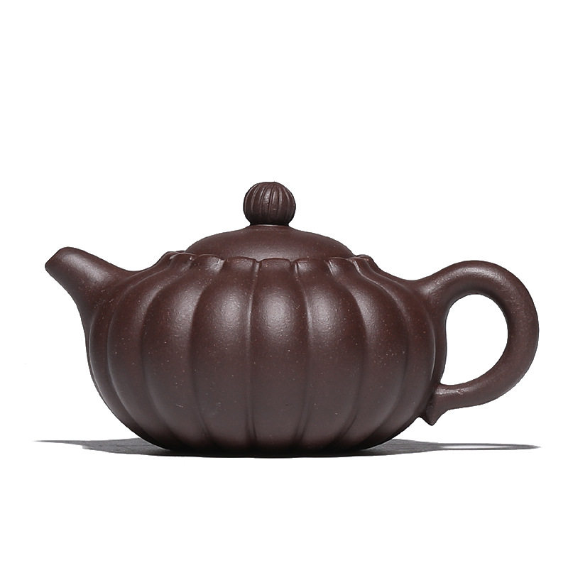 直供功夫茶具菊花锦囊茶壶原矿宜兴名家手工紫砂壶紫泥