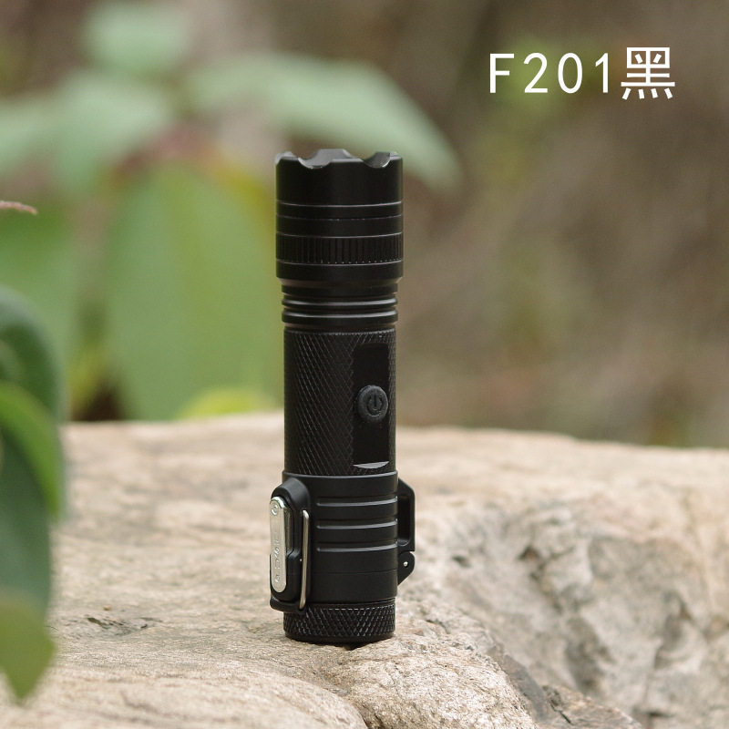 户外露营照明铝合强光电筒长时间密封防水充电双电弧小巧方便携带