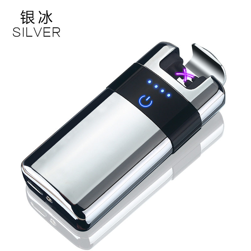 DAE6014新款无线充电打火机/电量显示触摸点火电弧脉冲点烟器