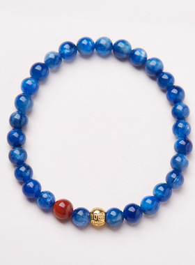 【观山晓月】蓝晶石南红玛瑙手链福寿转运手串小众高级饰品