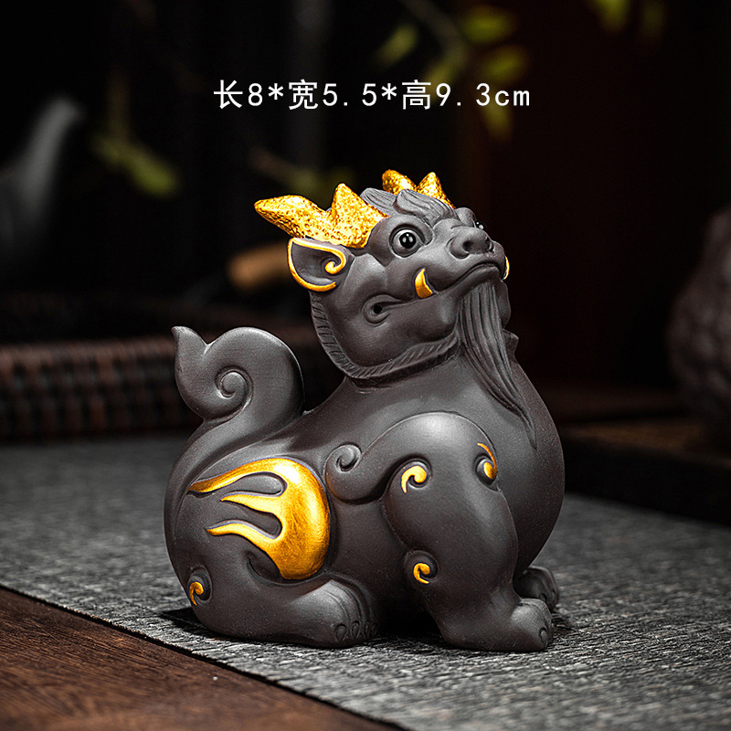 招财貔貅紫砂茶宠可养茶玩茶桌茶台装饰茶具配件麒麟精品家居摆件