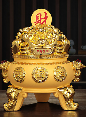 绒沙金聚宝盆办公桌树脂商务