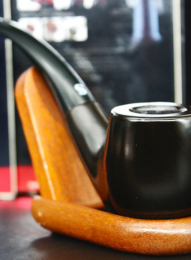 高端男士礼品黑檀木烟斗 经典弯款实木烟斗 SD109B父亲节礼物