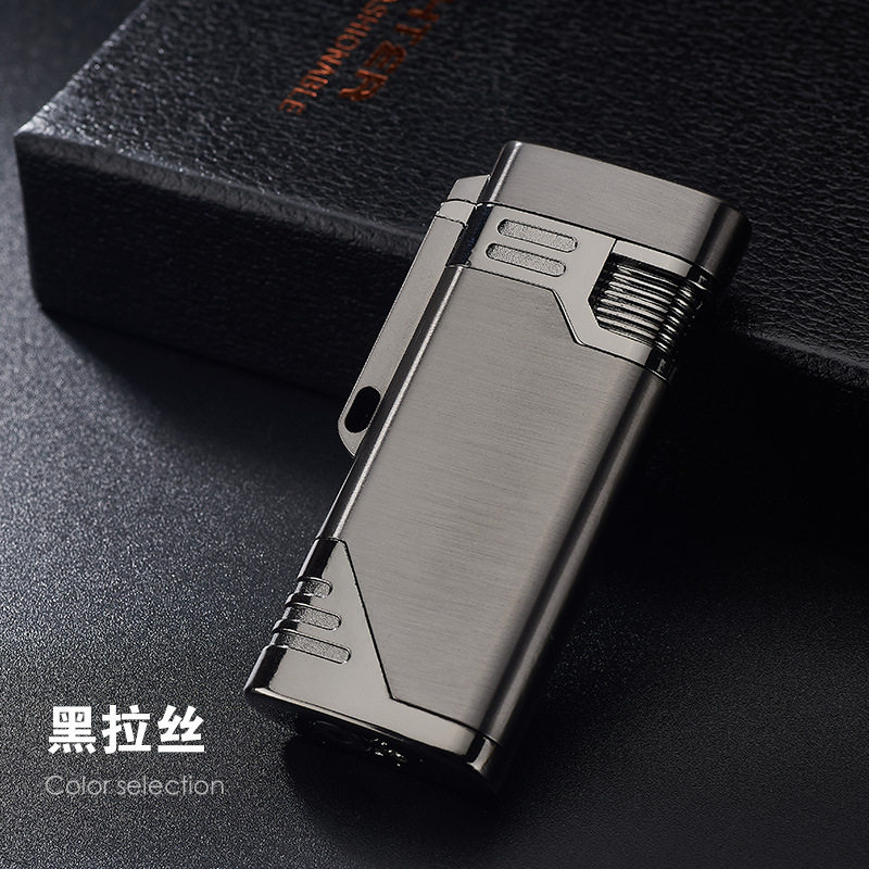 充气防风打火机便携式创意个性定制lighter刘艳平PL-139双火直冲