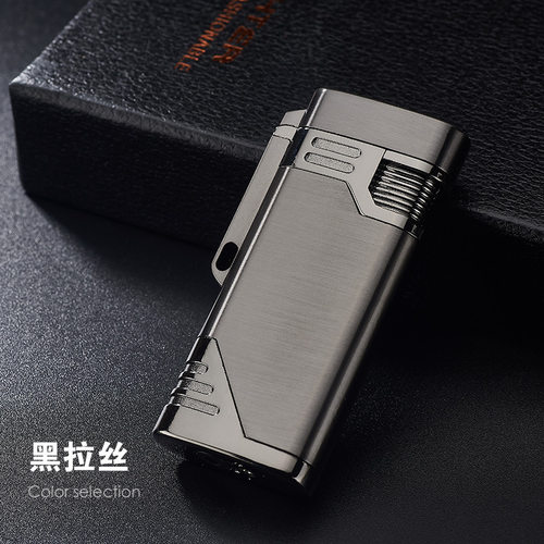 充气防风打火机便携式创意个性定制lighter刘艳平PL-139双火直冲