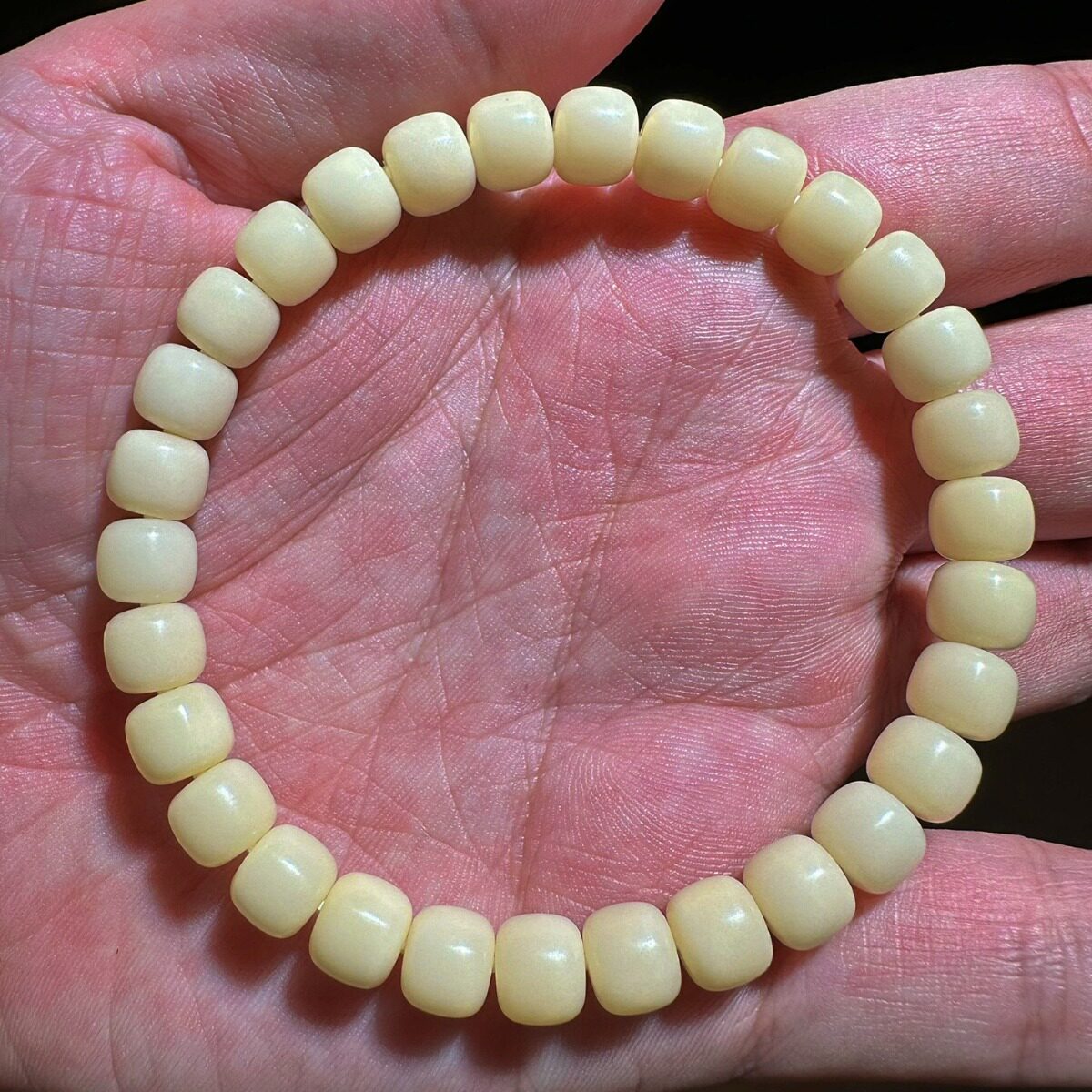 天然原生态高抛白玉菩提根迷你款手串女生盘玩佛珠绕指柔单圈手链