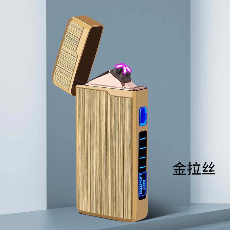 指纹激光感应双电弧usb充电打火机个性广告礼品可跨境AW838