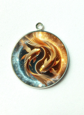 双面】【】漂亮的金鱼太极八卦祝福你豪运连连财源滚滚合金