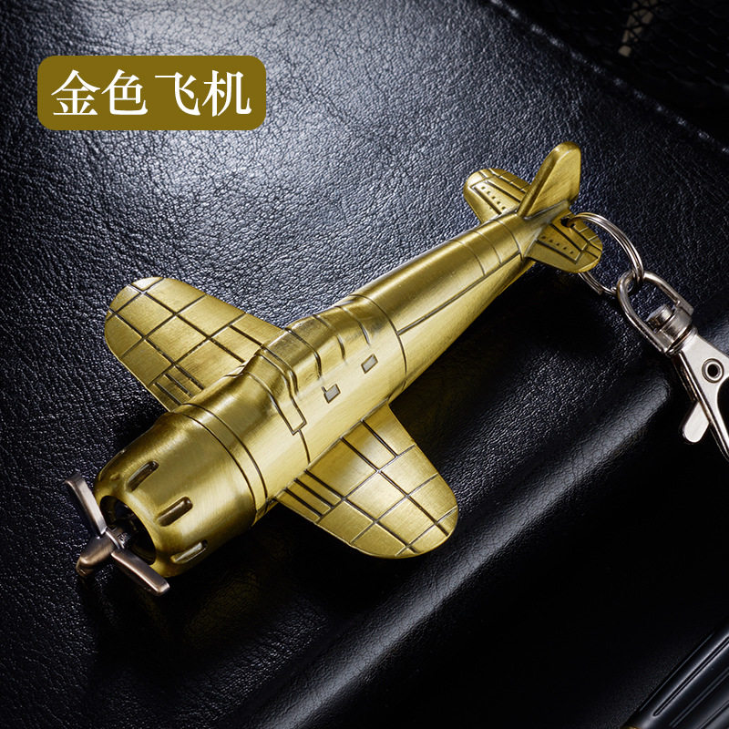 龙达二战小飞机小迫击炮创意便携式挂件金属煤油打火机万次火柴