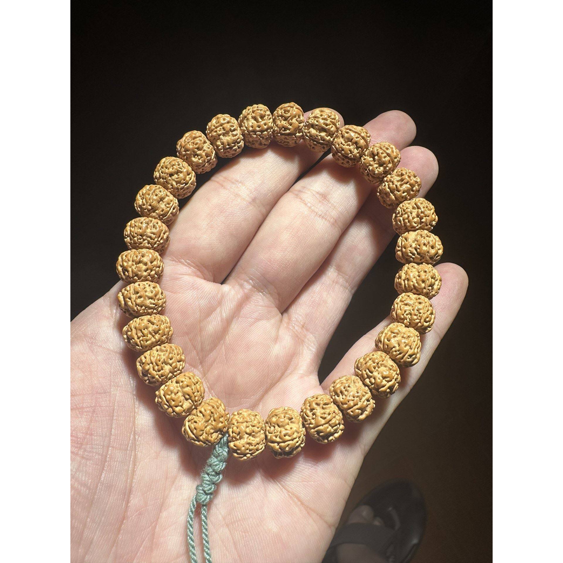 姜黄皮梅花桩花王小金刚菩提手串男士女士菩提子念珠手链佛珠手持