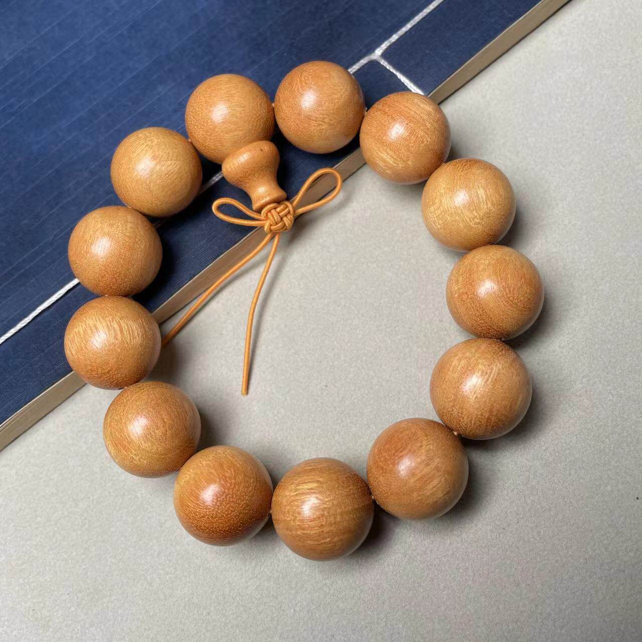 木鱼和善源头菩提木黄金木老料佛珠手串文玩男女款手链