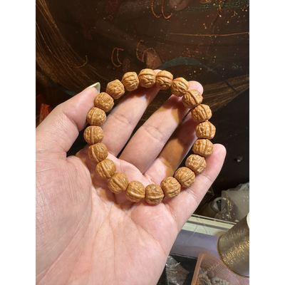 精品金蟾蛤蟆头猴头核桃雕刻单圈手串矮桩小籽猴头小核桃文玩男士