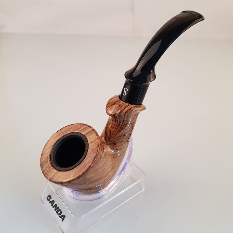 三达SANDA耐用胶木776弯式循环过滤烟斗旱烟斗配清洗配件礼盒装