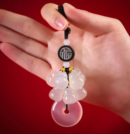 汽车钥匙挂件高档个性玉吊坠男创意锁匙扣链精致小车钥匙挂饰品女