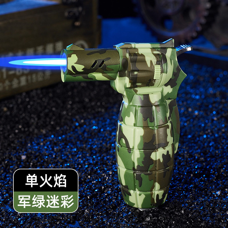手雷形状弯头喷枪直冲打火机高品质三直冲小焊枪LF590
