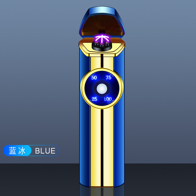 新品电弧打火机充电六电弧电量数字显示户外防风雪茄点烟器