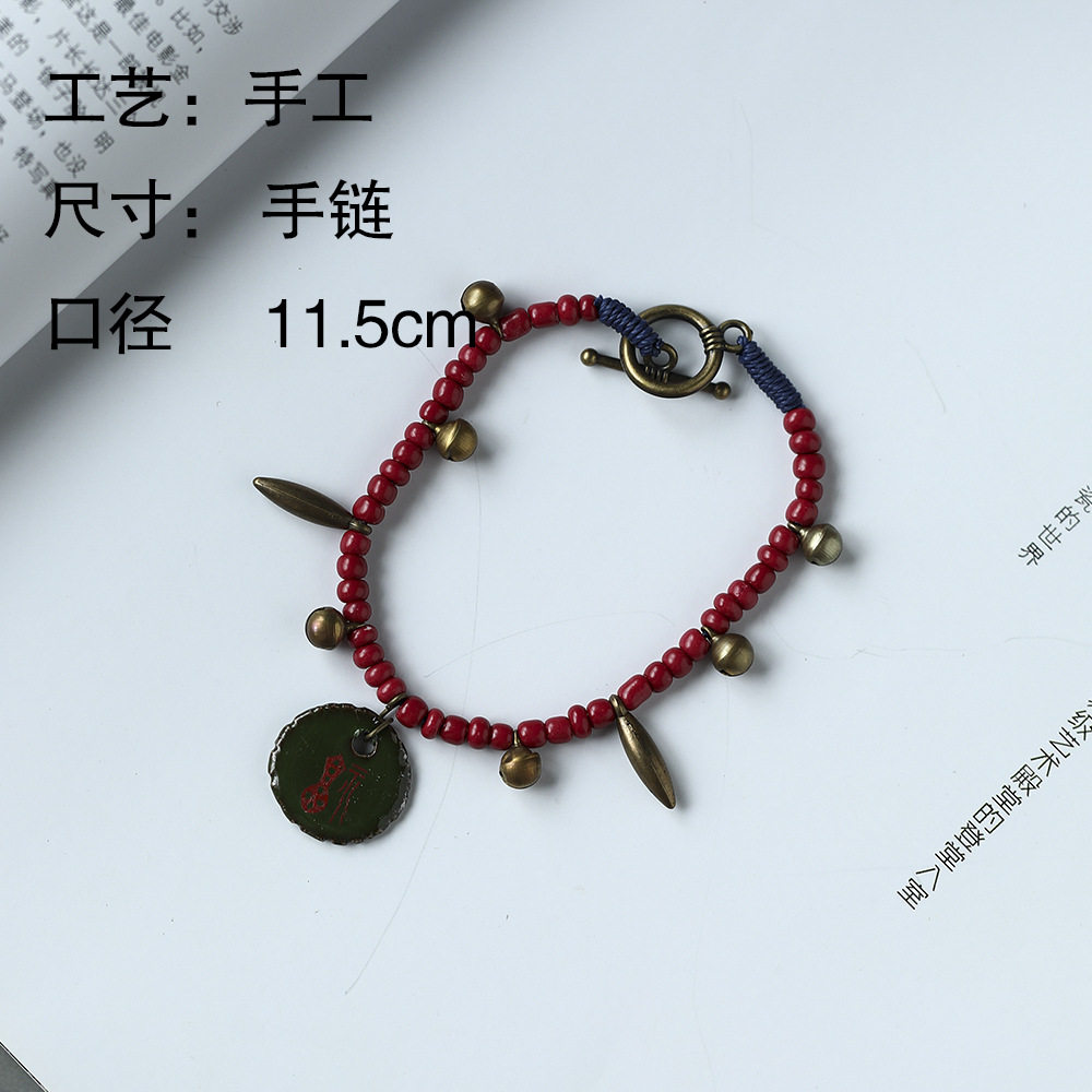 景德镇陶瓷饰品创意陶瓷简约串珠手链女士手饰手串