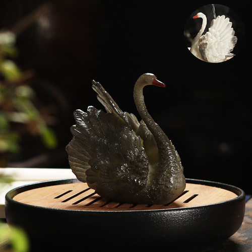 茶宠变色貔貅天鹅茶盘创意精品配件可养饰品茶玩茶台茶道茶具摆件