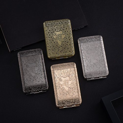 HY923-HY928烟盒金属三开翻盖香烟盒保护16支18支装烟盒烟具