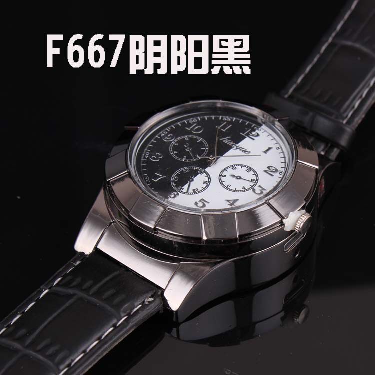 手表充电打火机防风创意个性USB电子点烟器金属男士腕表火机F667
