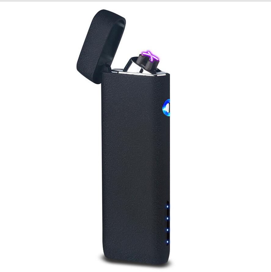 长条电量显示USB双火电弧打火机/电子充电点烟器广告礼品