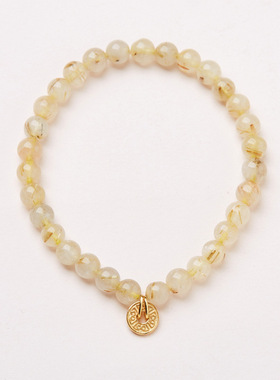 设计款金发晶金币手链天然水晶黄色手串小众高级手串闺蜜礼物