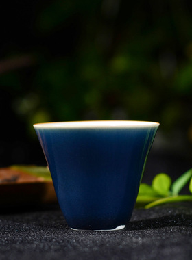 功夫茶杯陶瓷主人杯单杯景德镇纯色茶具个人品茗杯小杯子手工影青