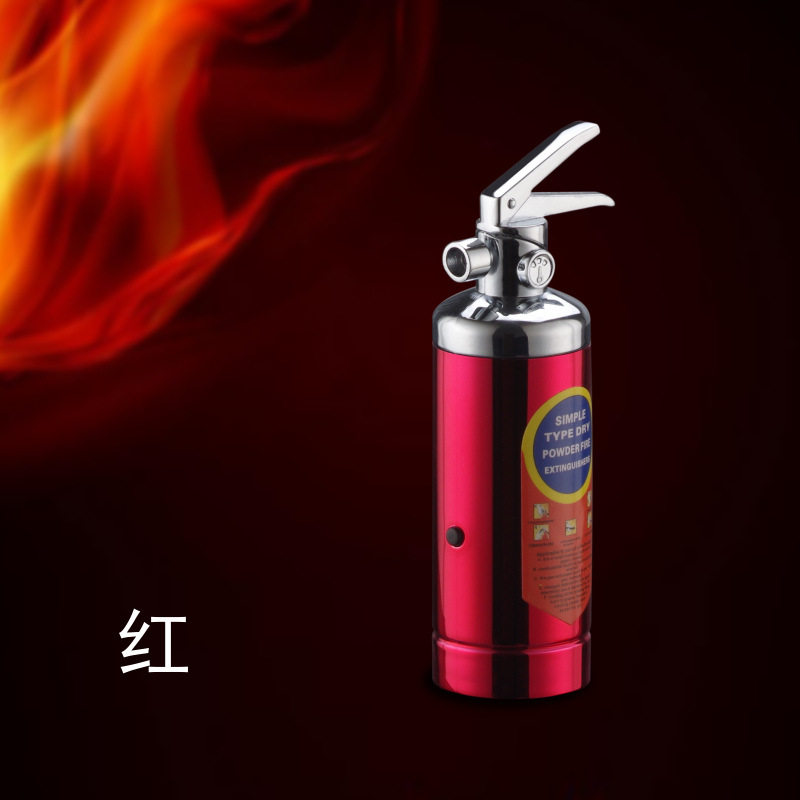 灭火器模型打火机明火充气灯打火机创意消防器材造型带LED灯