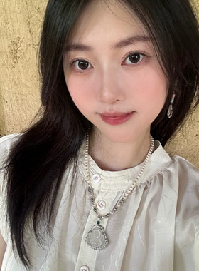 新中式项链高冰透大肚佛公吊坠珍珠项链女款2024新款项饰礼物玛瑙