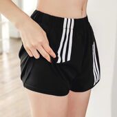 女跑步健身网球防走光速干宽松中腰瑜伽三分裤 运动短裤 大码 夏季