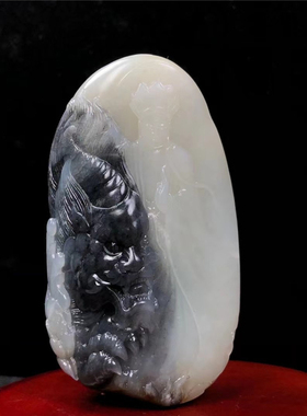 地藏王手把件新疆和田玉籽料青花