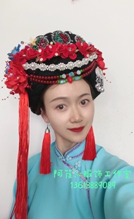 云南丽江泸沽湖摩梭纳西族傈僳族普米族少数民族头饰设计定制