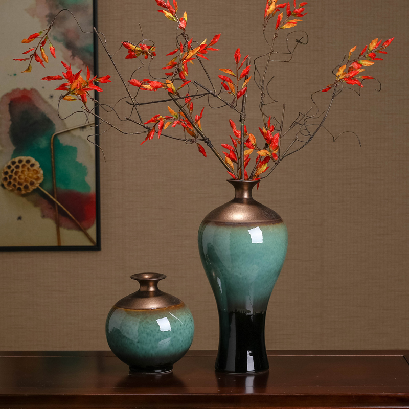 新中式装饰品桌面花瓶摆件禅意客厅电视酒柜中式插花玄关创意摆设