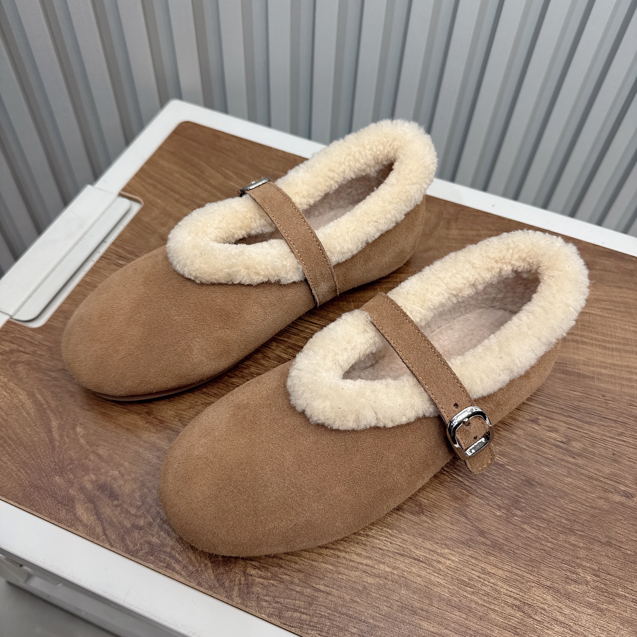 法式复古玛丽珍鞋冬季加绒毛毛鞋