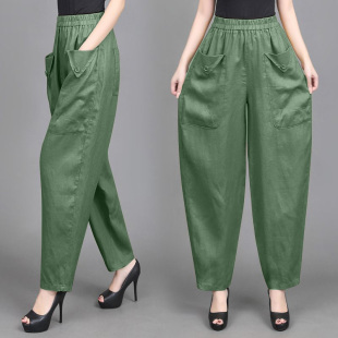 女裤 百搭哈伦裤 子垂感高腰休闲裤 灯笼裤 女 九分宽松罗卜裤 2026夏季